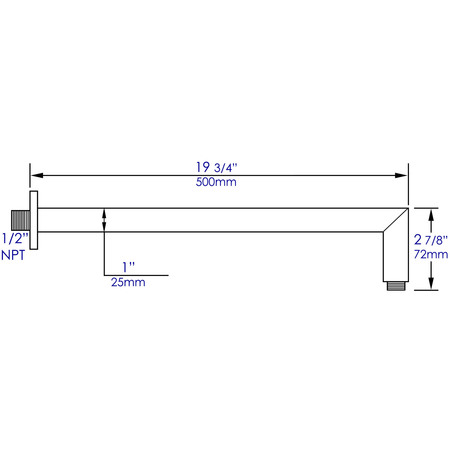 Alfi Brand Brushed Nickel 20" Square Wall Shower Arm ABSA20S-BN